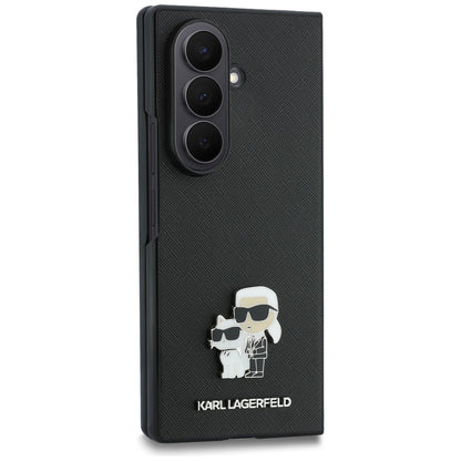 Puzdro pre Samsung Galaxy Z Fold8 Ultra F976, Karl Lagerfeld, Saffiano Karl & Choupette kovová spona, čierne