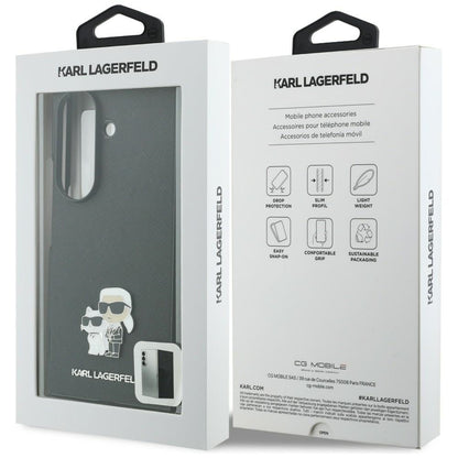 Puzdro pre Samsung Galaxy Z Fold8 Ultra F976, Karl Lagerfeld, Saffiano Karl & Choupette kovová spona, čierne