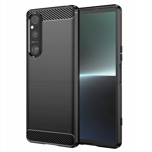 Puzdro pre Sony Xperia 1 V, Techsuit, Karbón, Čierne
