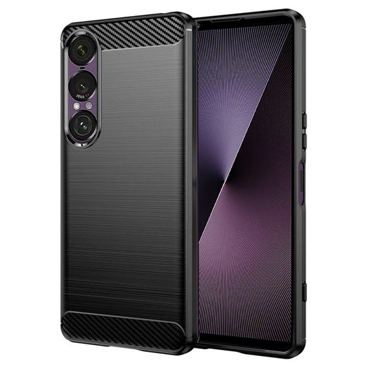 Puzdro pre Sony Xperia 1 VII, Techsuit, Karbón, Čierne