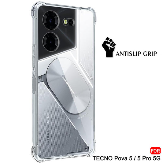 Obal na Tecno Pova 5 Pro, Techsuit, nárazuvzdorný priehľadný, transparentný