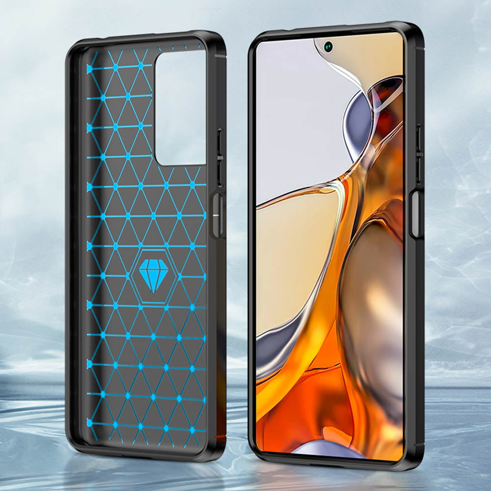 Puzdro pre Xiaomi 11T / 11T Pro, Techsuit, Karbón, Čierne