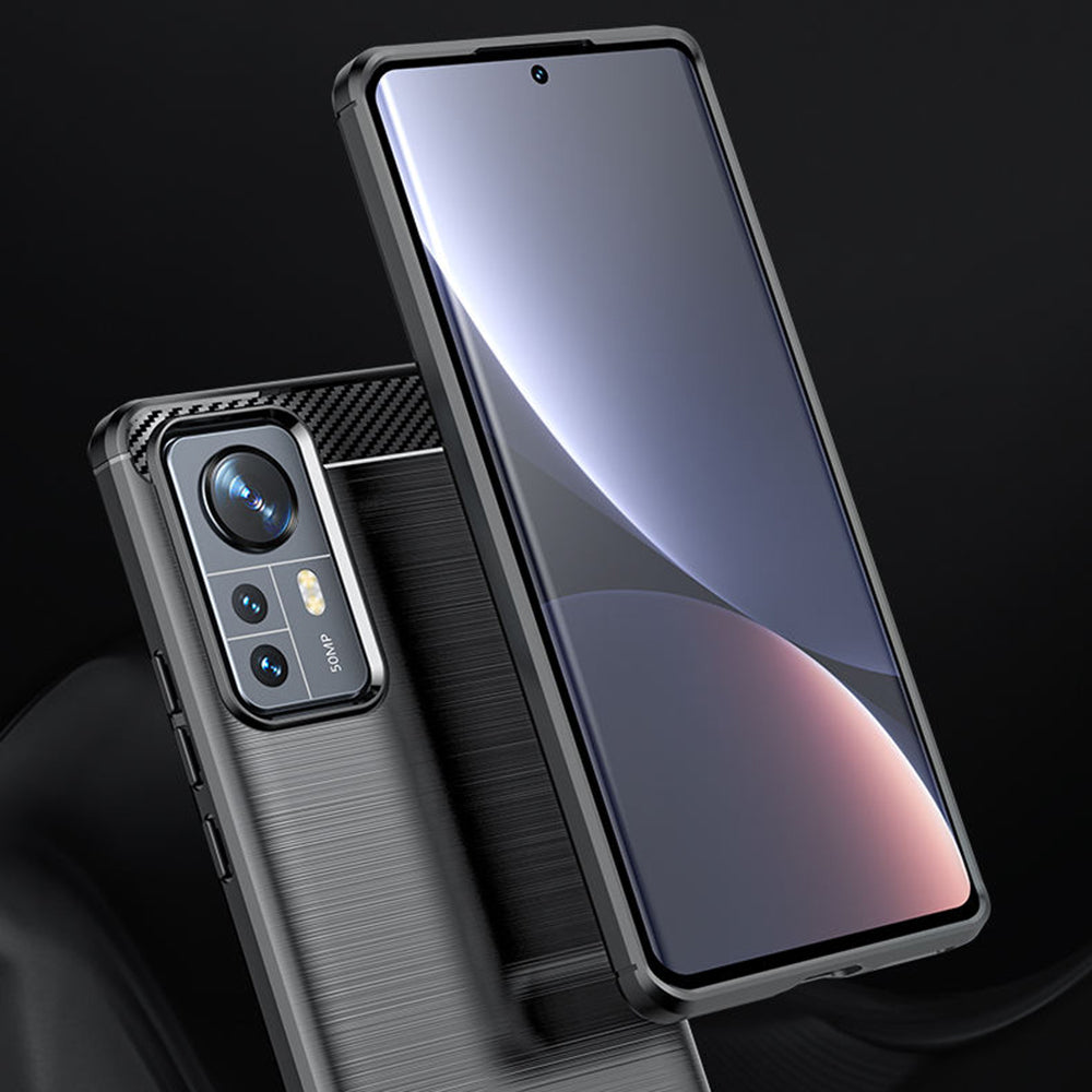 Puzdro pre Xiaomi 12X / 12, Techsuit, Karbón, Čierne