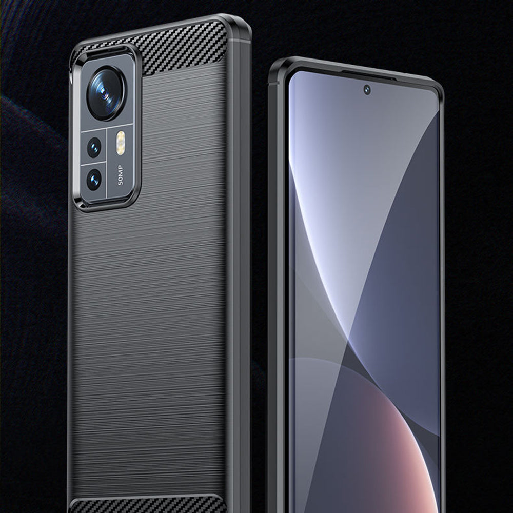 Puzdro pre Xiaomi 12X / 12, Techsuit, Karbón, Čierne