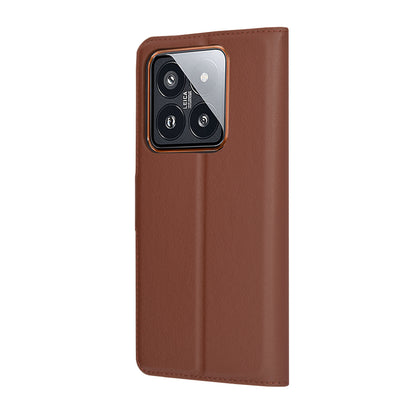 Puzdro pre Xiaomi 14 Pro, Techsuit, kožené folio, hnedé