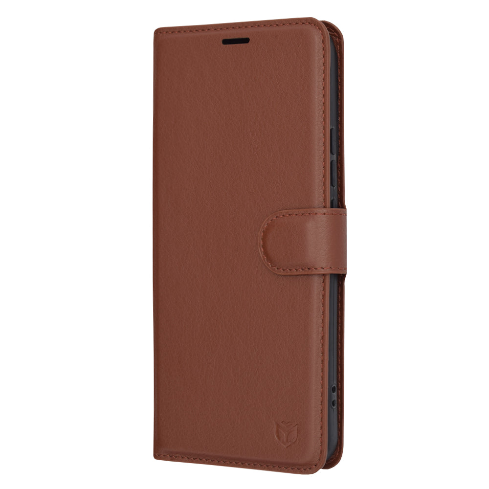 Puzdro pre Xiaomi 14 Pro, Techsuit, kožené folio, hnedé