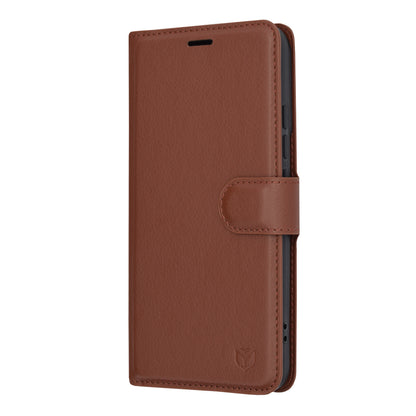 Puzdro na Xiaomi 14, Techsuit, kožené folio, hnedé