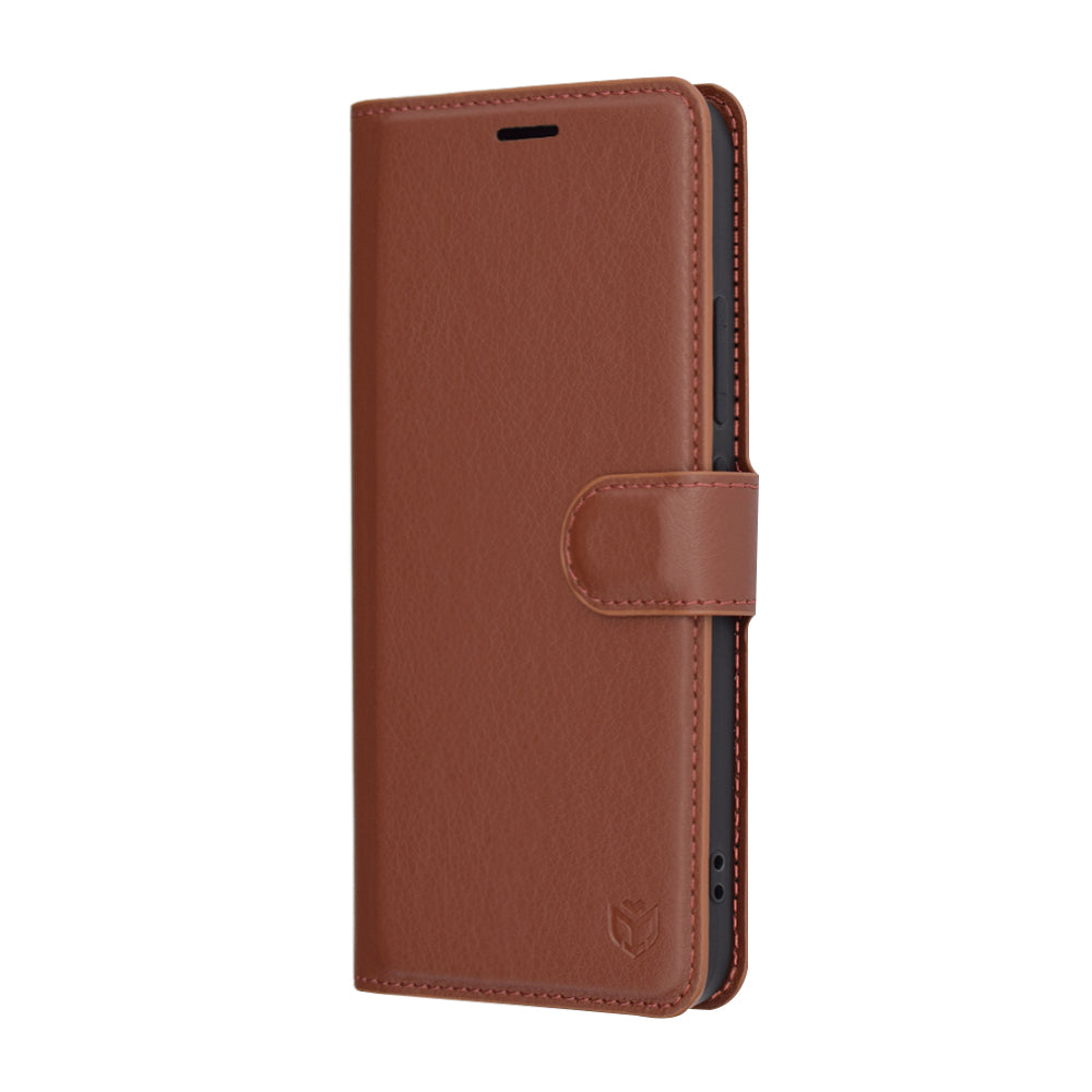 Puzdro na Xiaomi 15, Techsuit, kožené folio, hnedé