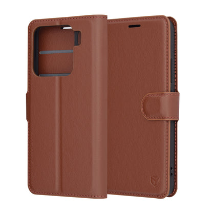 Puzdro na Xiaomi 15, Techsuit, kožené folio, hnedé