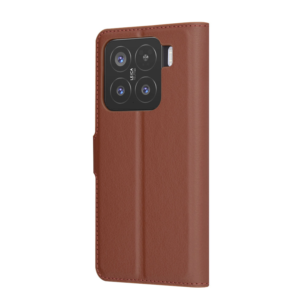 Puzdro na Xiaomi 15, Techsuit, kožené folio, hnedé