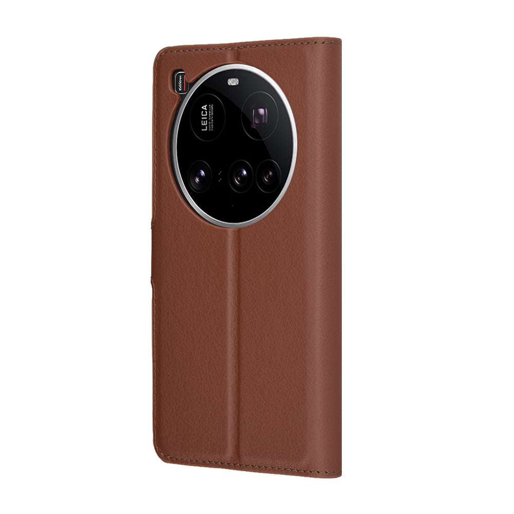 Puzdro pre Xiaomi 15 Ultra, Techsuit, kožené folio, hnedé