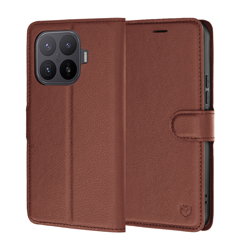Puzdro pre Xiaomi 17T Pro, Techsuit, kožené folio, hnedé