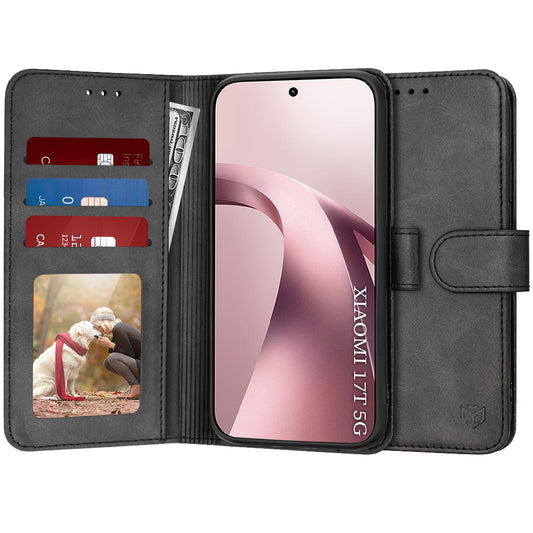 Puzdro pre Xiaomi 17T, Techsuit, Diary Book, Čierne