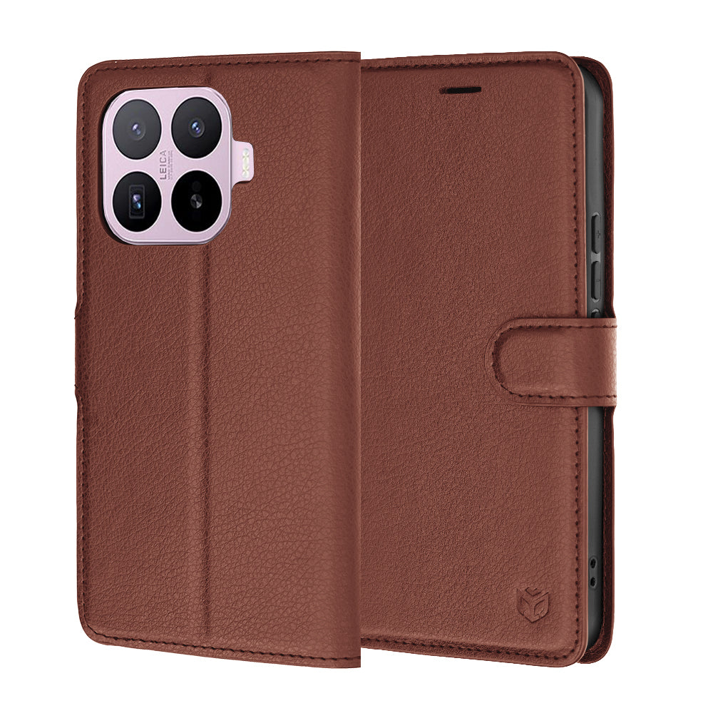 Puzdro na Xiaomi 17T, Techsuit, kožené folio, hnedé
