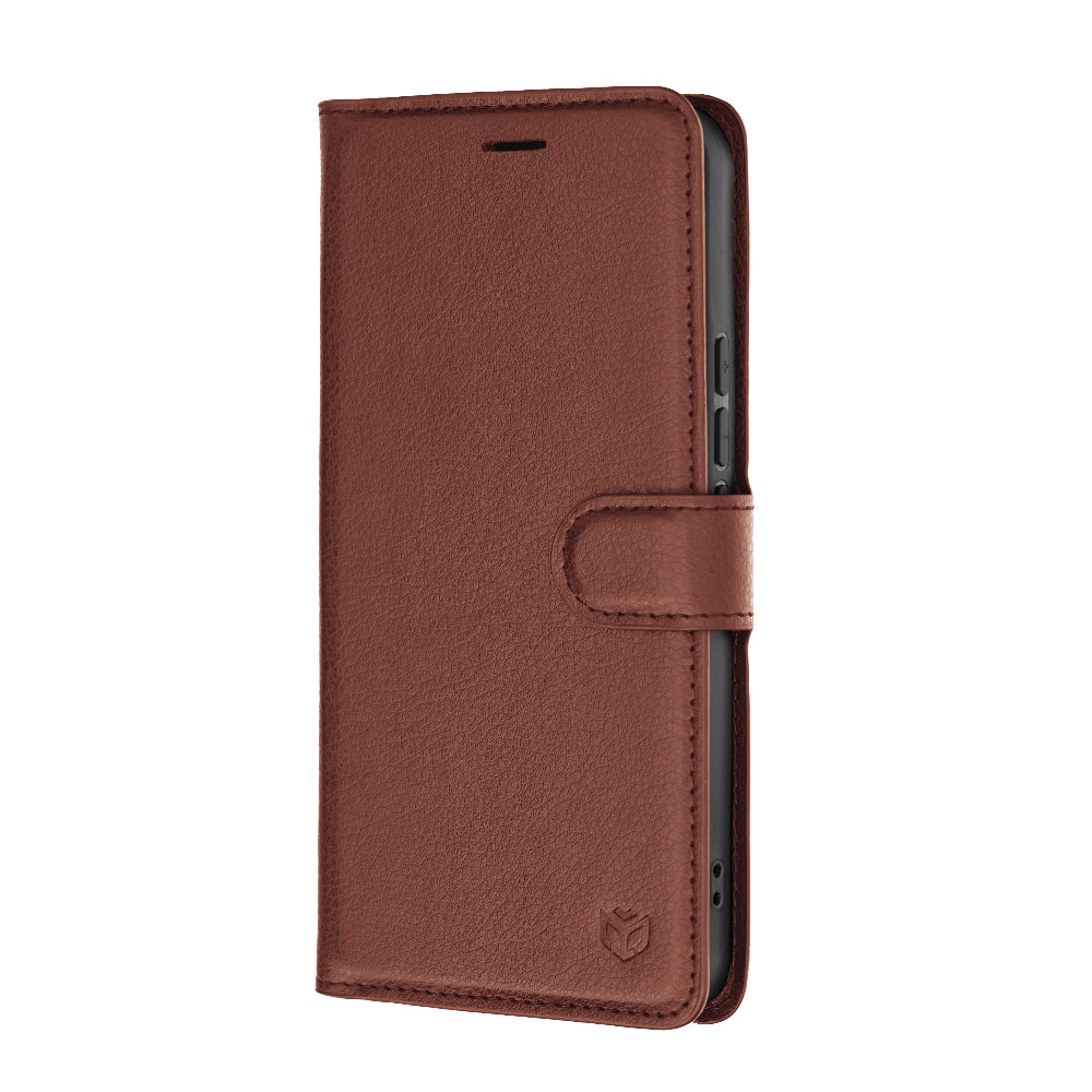 Puzdro na Xiaomi 17T, Techsuit, kožené folio, hnedé