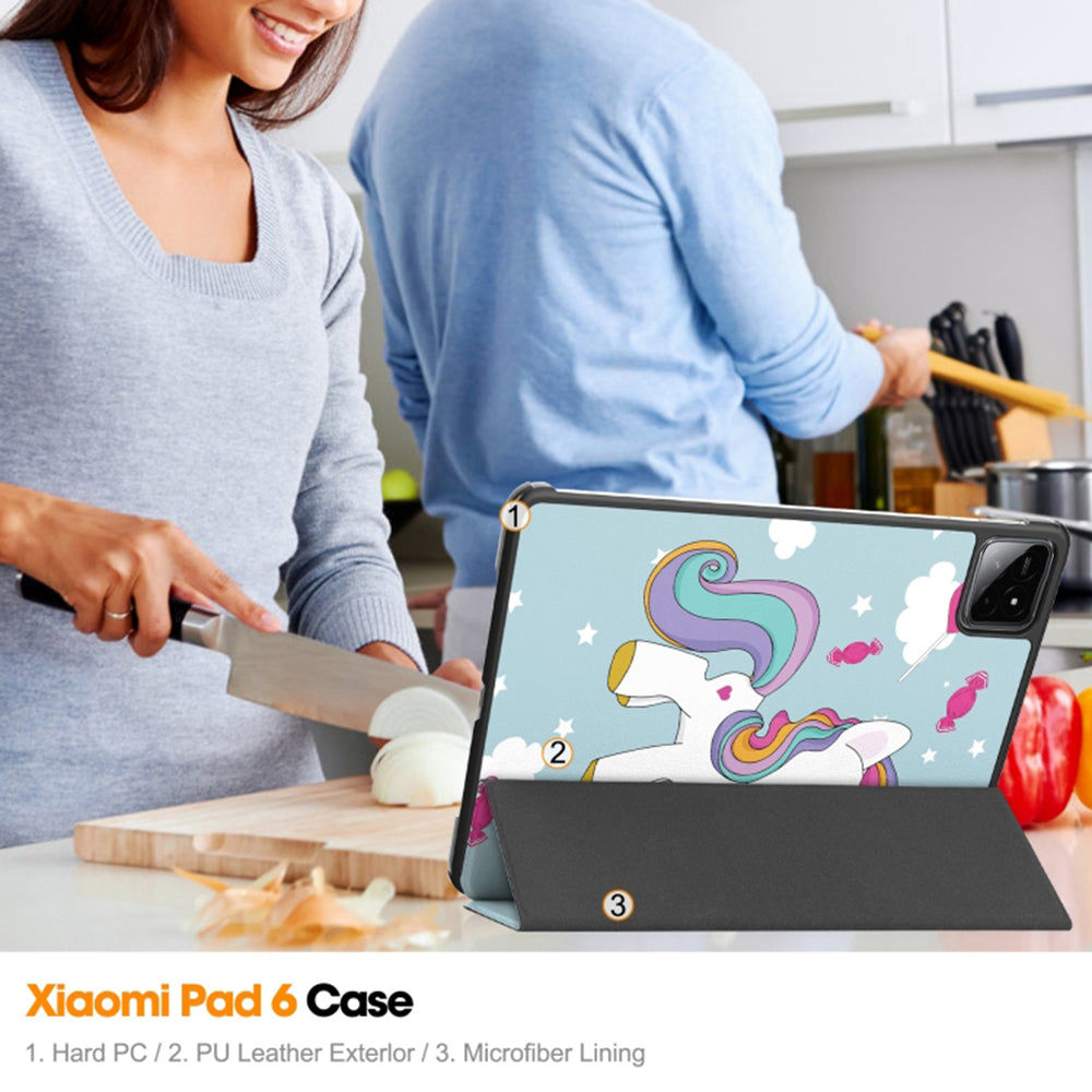 Obal na Xiaomi Pad 6S Pro 12,4, Techsuit, FoldPro Unicorn, viacfarebný