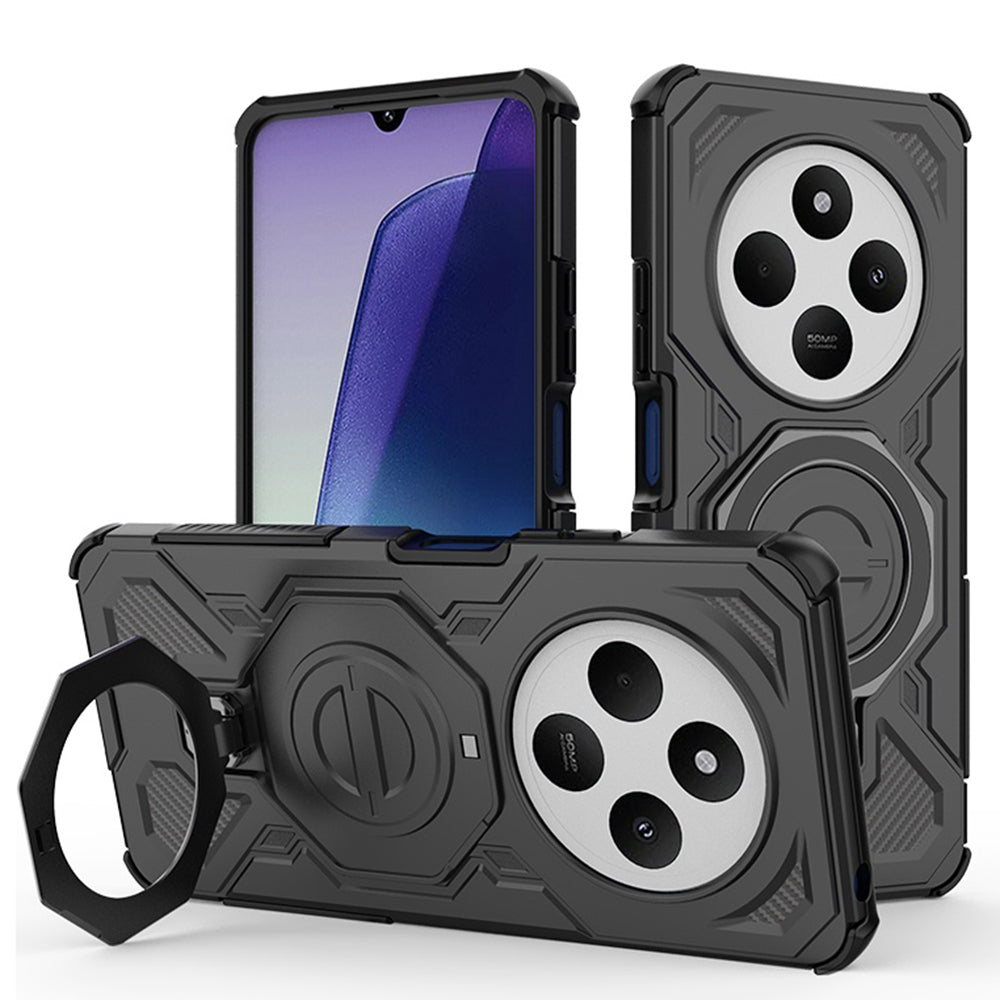 Puzdro pre Xiaomi Poco C75 / Redmi 14C, Techsuit, Carbon Shield Pro, Čierna