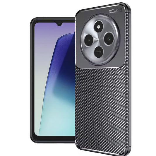 Puzdro pre Xiaomi Poco C75 / Redmi 14C, Techsuit, CarbonFiber, Čierne