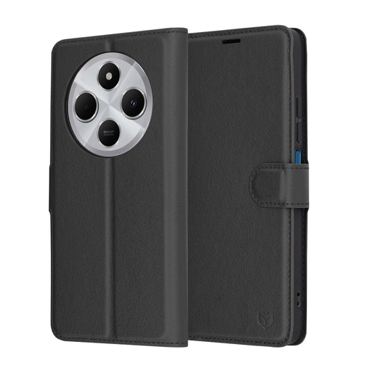 Puzdro pre Xiaomi Poco C75 / Redmi 14C, Techsuit, kožené folio, čierne