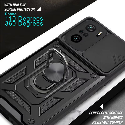 Puzdro pre Xiaomi Poco F3 / Mi 11i, Techsuit, CamShield, Čierne