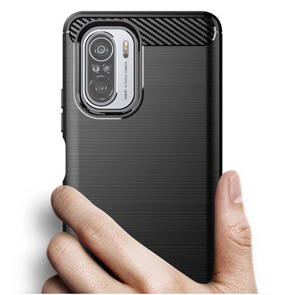 Puzdro pre Xiaomi Poco F3 / Mi 11i, Techsuit, Karbón, Čierne