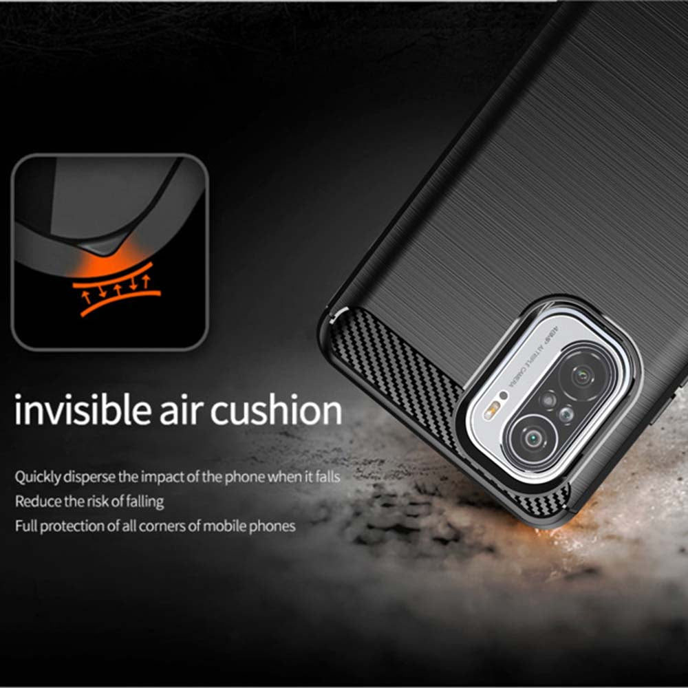 Puzdro pre Xiaomi Poco F3 / Mi 11i, Techsuit, Karbón, Čierne