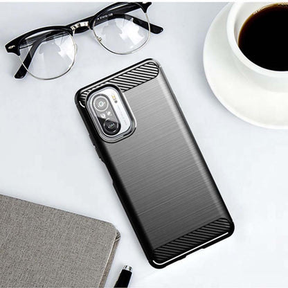 Puzdro pre Xiaomi Poco F3 / Mi 11i, Techsuit, Karbón, Čierne