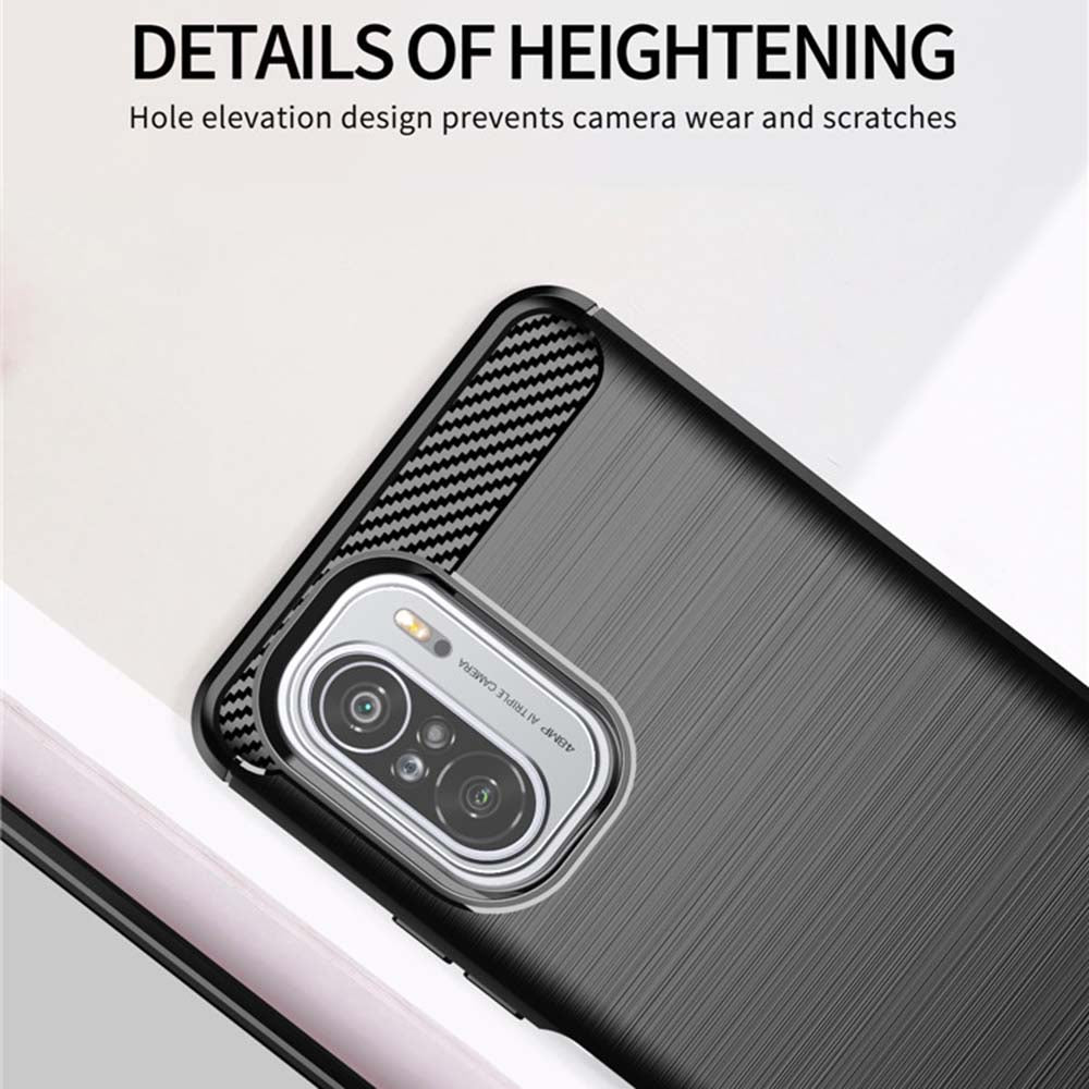 Puzdro pre Xiaomi Poco F3 / Mi 11i, Techsuit, Karbón, Čierne