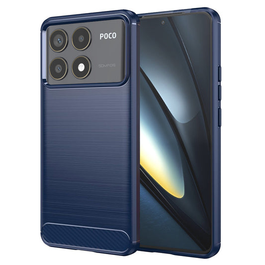 Puzdro pre Xiaomi Poco F6 Pro, Techsuit, Karbón, Modrá