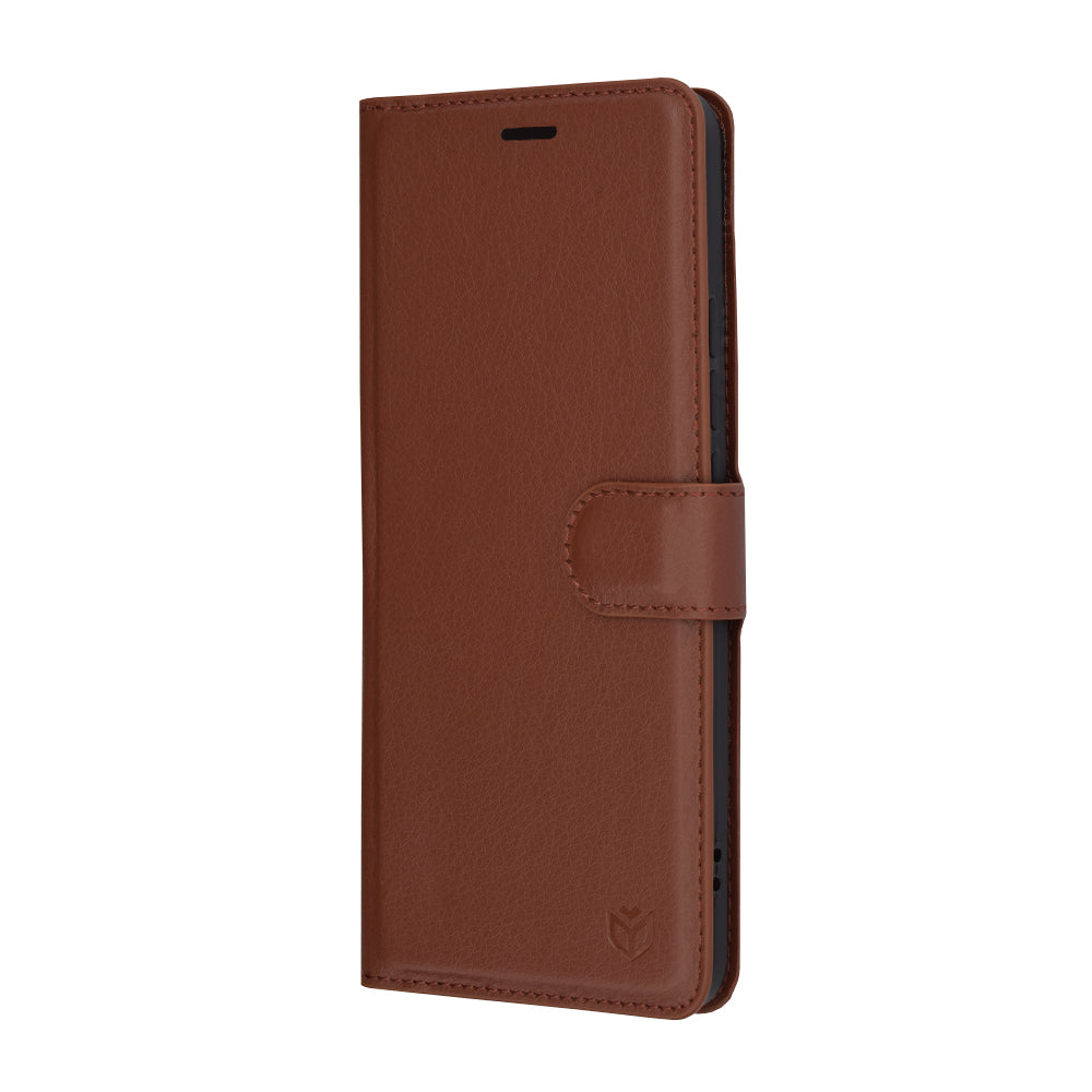 Case for Xiaomi Poco F6 Pro, Techsuit, Leather Folio, Brown