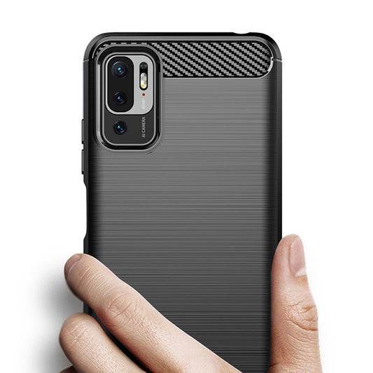 Puzdro pre Xiaomi Poco M3 Pro 5G / Redmi Note 10 5G, Techsuit, Karbón, Čierne