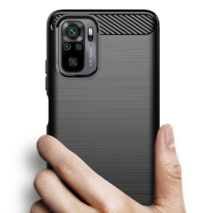 Puzdro pre Xiaomi Poco M5s / Redmi Note 10S / Note 10, Techsuit, Karbón, Čierne