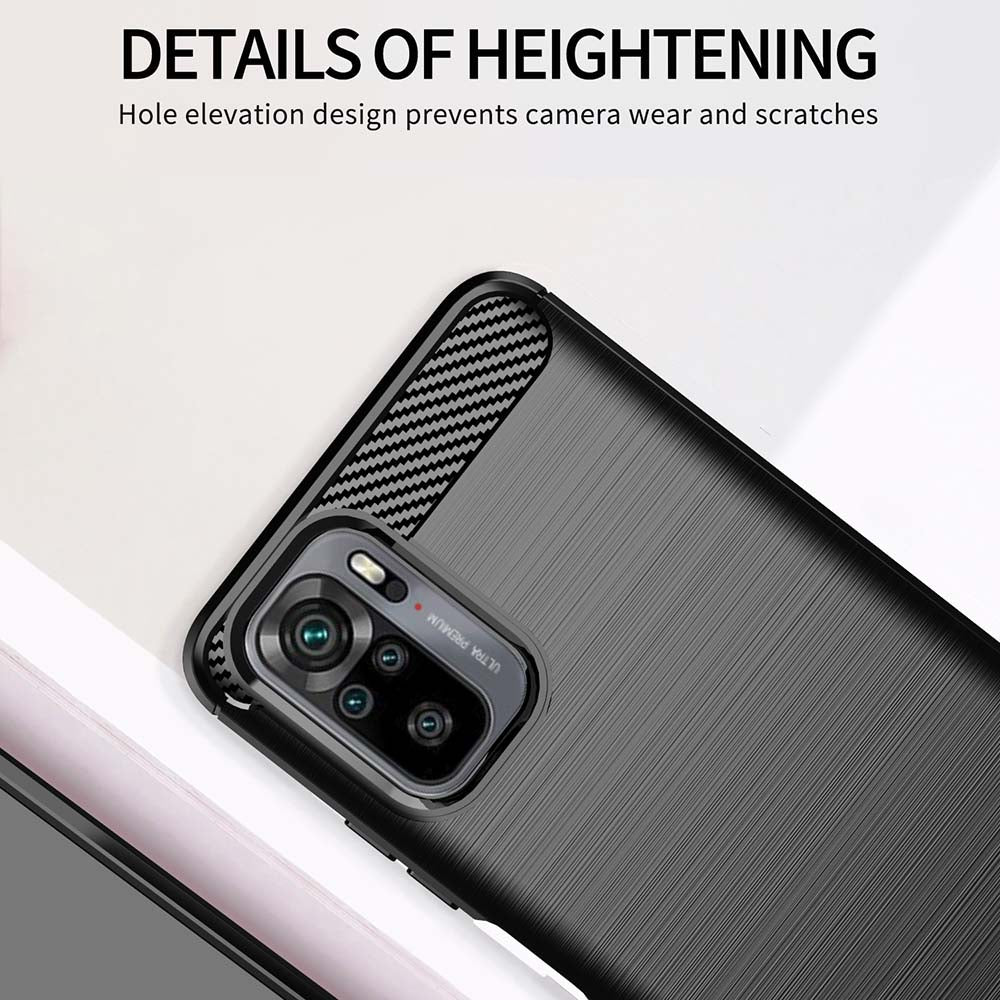 Puzdro pre Xiaomi Poco M5s / Redmi Note 10S / Note 10, Techsuit, Karbón, Čierne