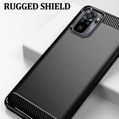 Puzdro pre Xiaomi Poco M5s / Redmi Note 10S / Note 10, Techsuit, Karbón, Čierne