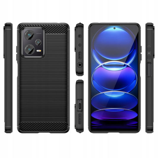 Puzdro pre Xiaomi Poco X5 / Note 12 5G, Techsuit, Karbón, Čierne