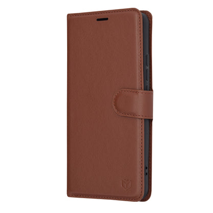 Puzdro pre Xiaomi Poco X6 Pro, Techsuit, kožené folio, hnedé