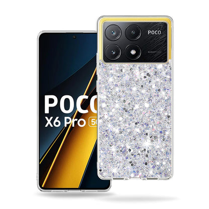 Puzdro pre Xiaomi Poco X6 Pro, Techsuit, Trblietavý Glitter, Biela