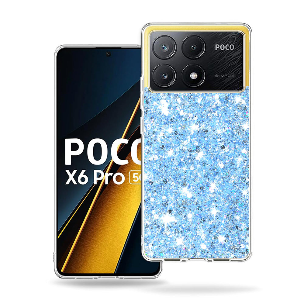 Puzdro pre Xiaomi Poco X6 Pro, Techsuit, Trblietavý Glitter, Modrá