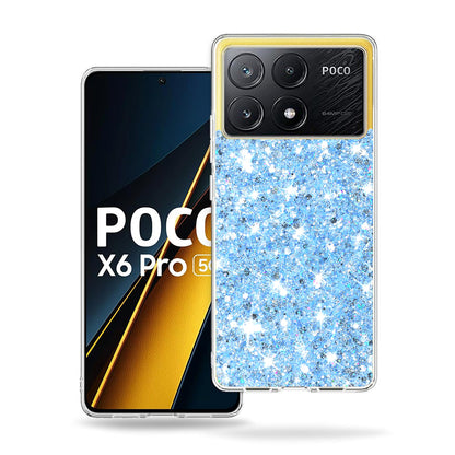 Puzdro pre Xiaomi Poco X6 Pro, Techsuit, Trblietavý Glitter, Modrá