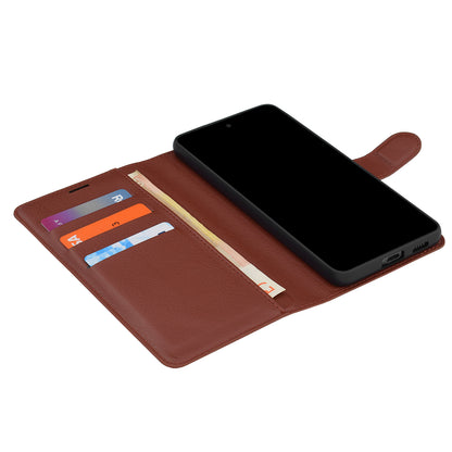 Puzdro pre Xiaomi Poco X8 Pro Max, Techsuit, kožené folio, hnedé