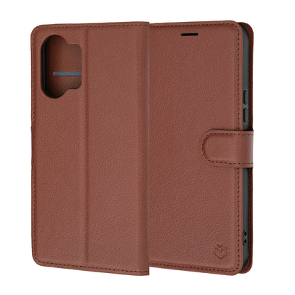 Puzdro pre Xiaomi Poco X8 Pro Max, Techsuit, kožené folio, hnedé