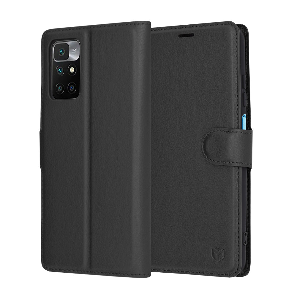 Puzdro pre Xiaomi Redmi 10 2022 / 10 (2021), Techsuit, kožené folio, čierne