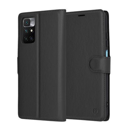 Puzdro pre Xiaomi Redmi 10 2022 / 10 (2021), Techsuit, kožené folio, čierne