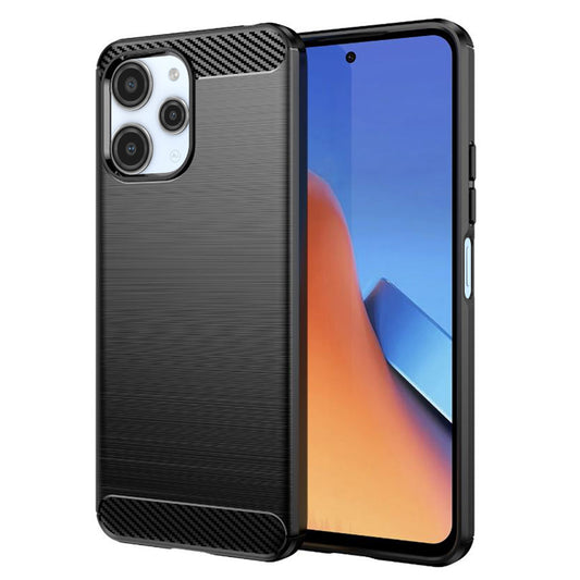 Puzdro pre Xiaomi Redmi 12 5G / 12, Techsuit, Karbón, Čierne