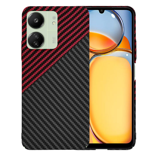 Puzdro pre Xiaomi Redmi 13C 5G / 13C / Poco C65, Techsuit, Carbonite FiberShell, Čierno-červené