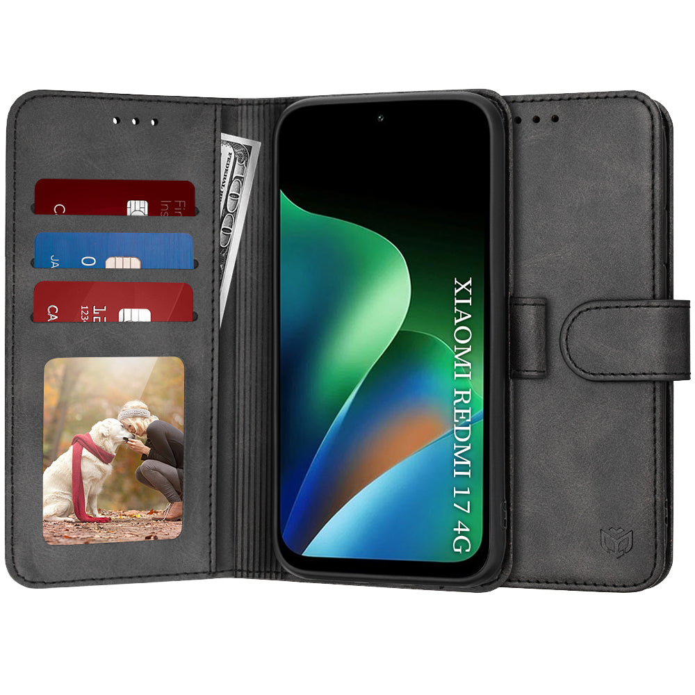 Puzdro pre Xiaomi Redmi 17 5G / 17 4G, Techsuit, Diary Book, Čierne