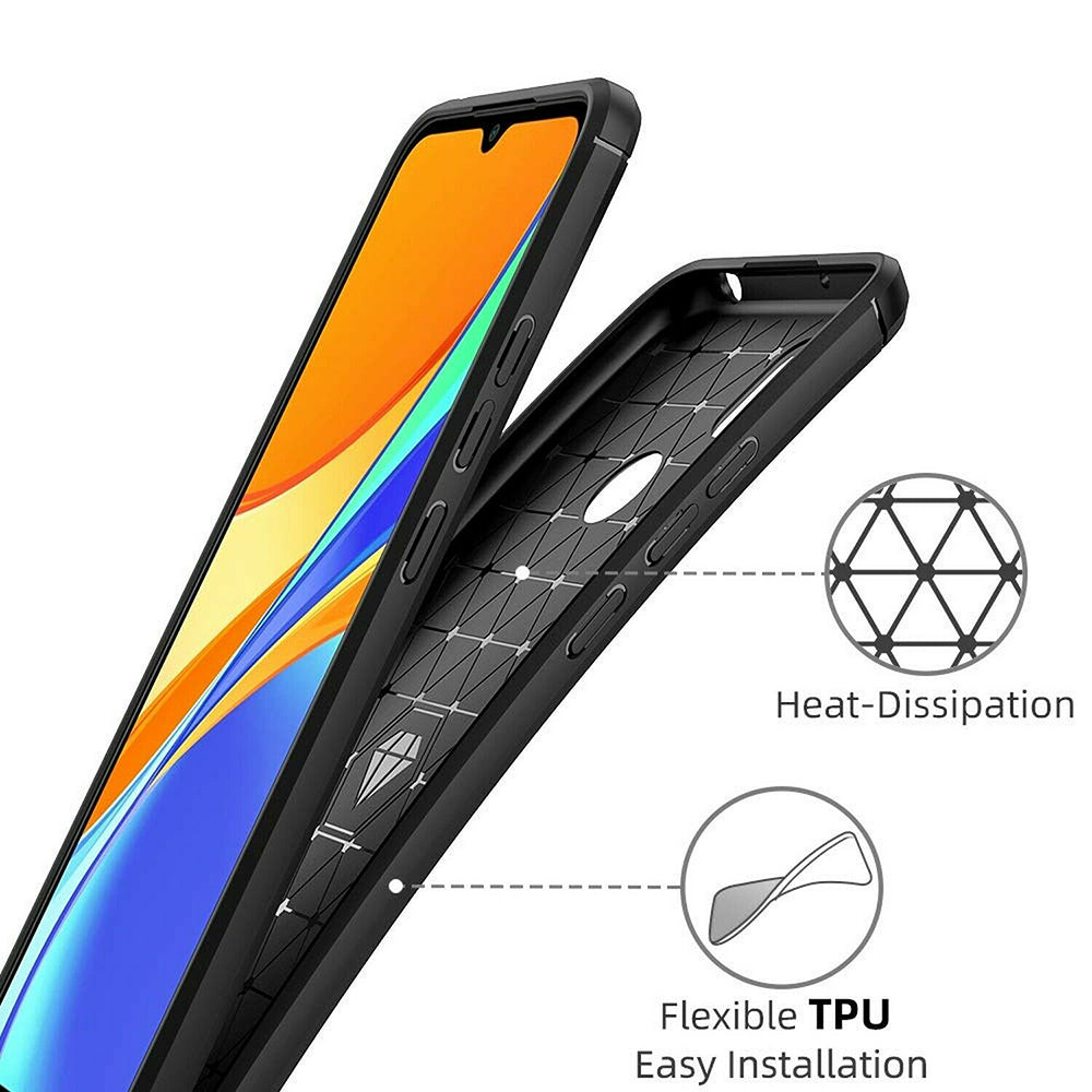 Puzdro pre Xiaomi Redmi 9C NFC / 9C, Techsuit, Karbón, Čierne