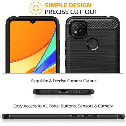 Puzdro pre Xiaomi Redmi 9C NFC / 9C, Techsuit, Karbón, Čierne