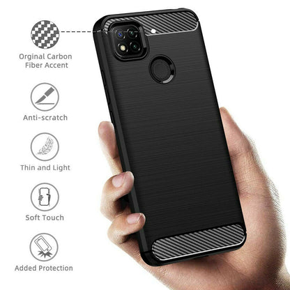 Puzdro pre Xiaomi Redmi 9C NFC / 9C, Techsuit, Karbón, Čierne