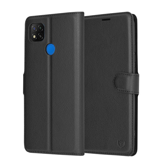 Puzdro pre Xiaomi Redmi 9C NFC / 9C, Techsuit, kožené folio, čierne